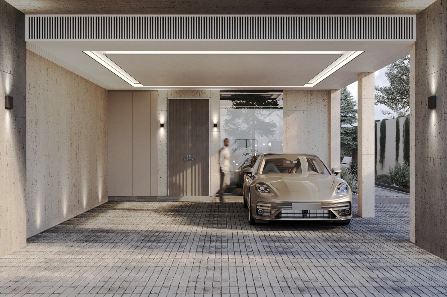 Private lift, Courtyard and Parking